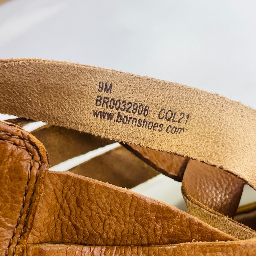 Born Iwa Tan Brown Leather Woven Gladiator Sandals Womens 9 BR0032906 - Picture 6 of 8